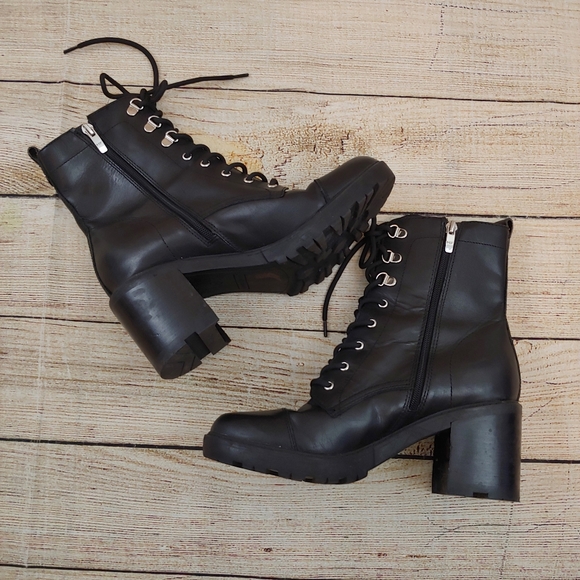 marc fisher lanie combat boot black